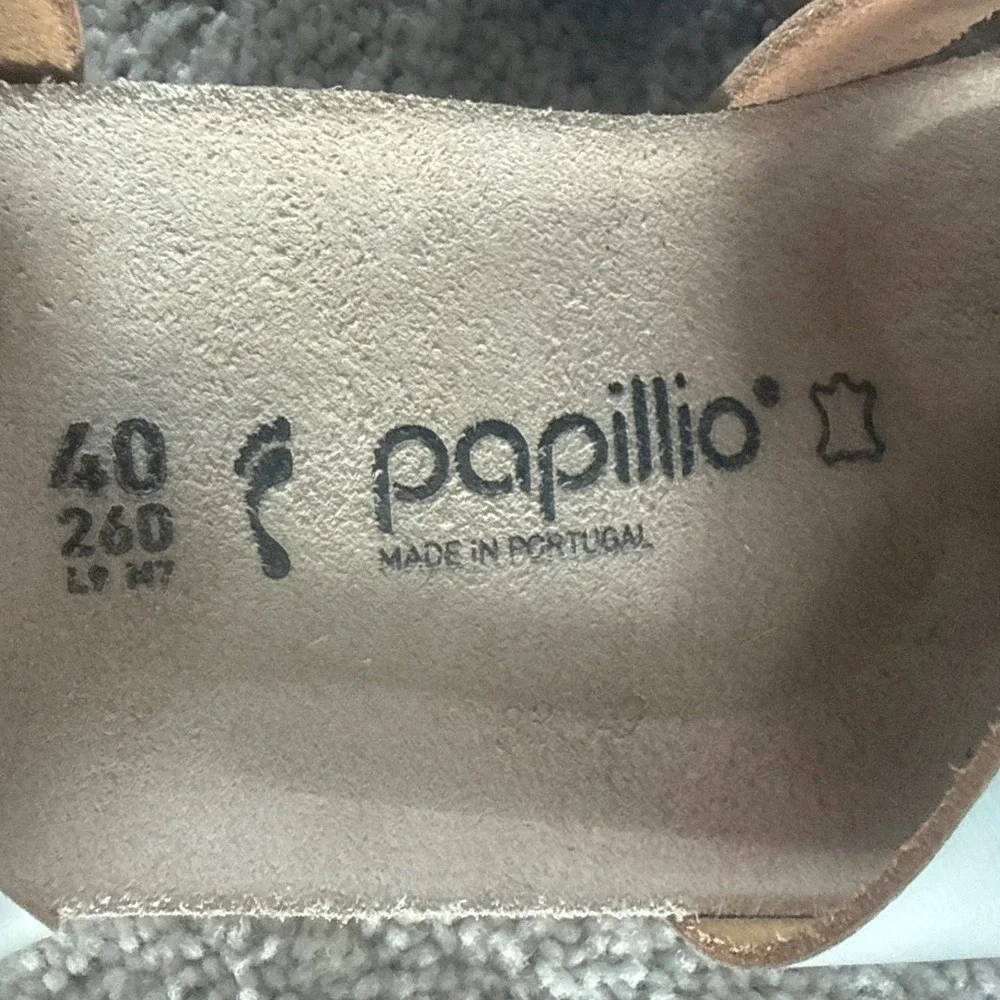 Papillio by Birkenstock LOLA Leather Frosted Metallic Silver EUR 40 US 9-9.5 EUC